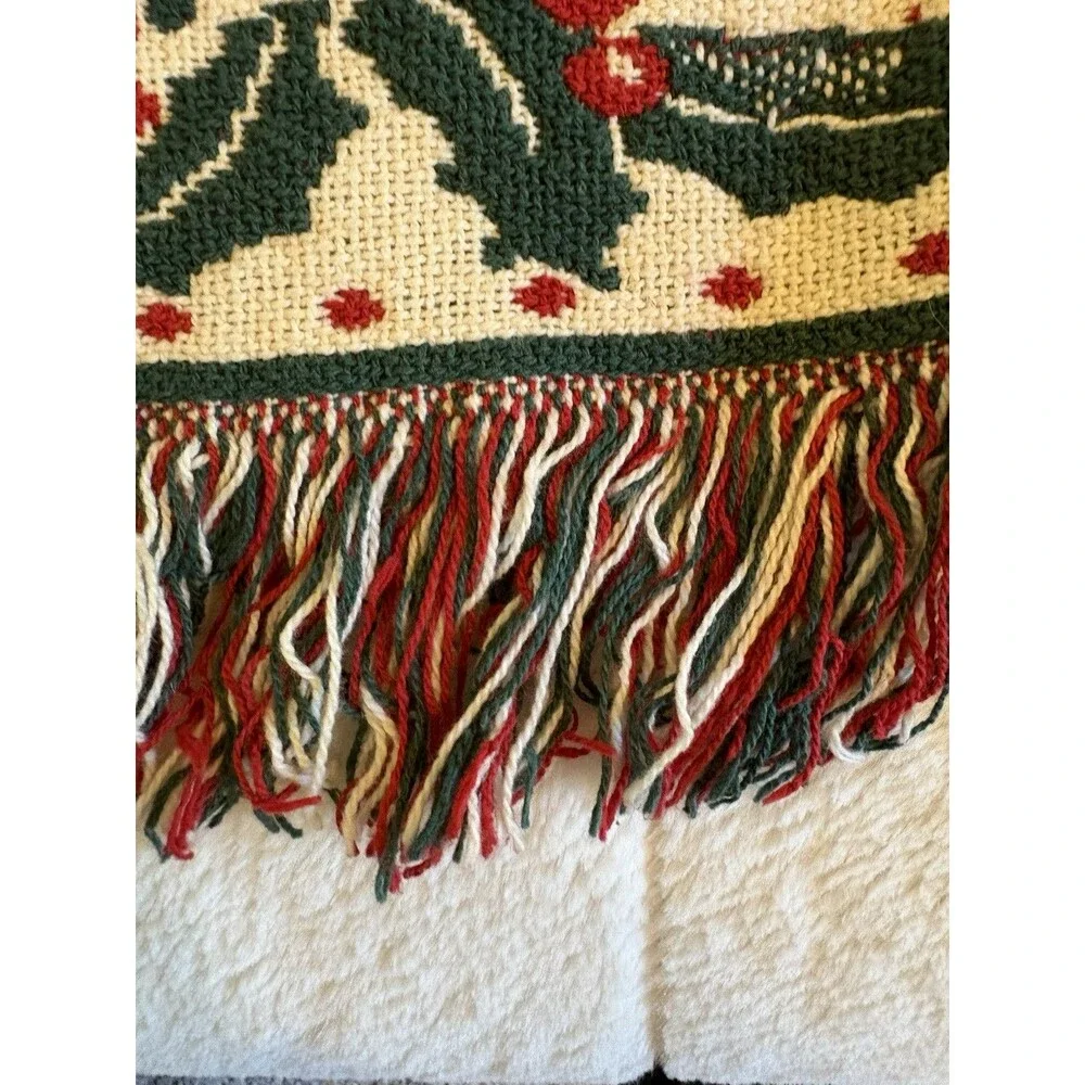 Vtg Heavy Tapestry Throw Blanket Santa Claus Toys Christmas 71